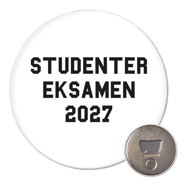 Magnet Studentereksamen 2027 Abschluss Dänemark 59mm Kühlschrankmagnet Flaschenöffner