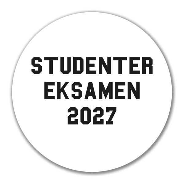 Aufkleber Studentereksamen 2027 Abschluss Dänemark 10cm Sticker