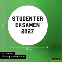 Aufkleber Studentereksamen 2027 Abschluss Dänemark 10cm Sticker