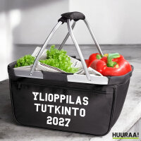 Einkaufskorb Ylioppilastutkinto 2027 Abschluss Finnland 20 Liter Tragekorb Black