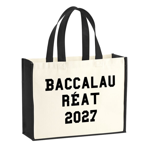 Jutetasche Baccalauréat 2027 Abschluss Frankreich 21 Liter Black