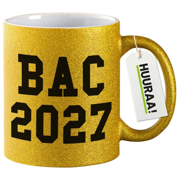 Glitzertasse BAC 2027 Abschluss Frankreich 330ml