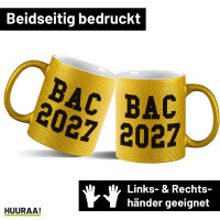 Glitzertasse BAC 2027 Abschluss Frankreich 330ml