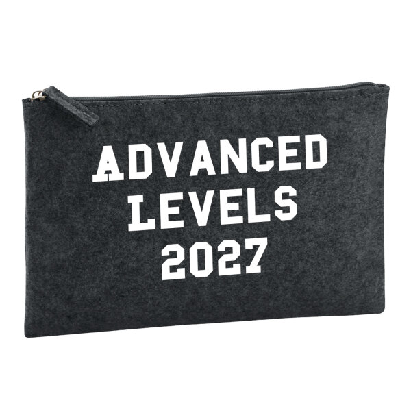 Kulturbeutel Advanced Levels 2027 Abschluss Großbritannien 1 Liter Filz Charcoal Kosmetiktasche