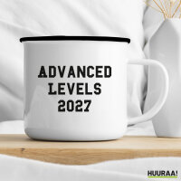 Emaille Tasse Advanced Levels 2027 Abschluss Großbritannien 300ml Vintage Emaille Becher
