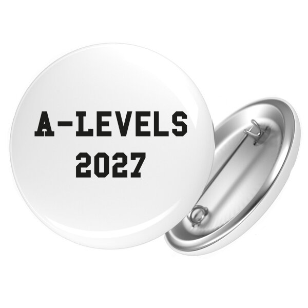 Button A-Levels 2027 Abschluss Großbritannien Anstecker