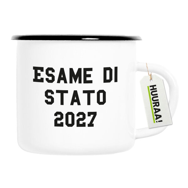 Emaille Tasse Esame di Stato 2027 Abschluss Italien 300ml Vintage Emaille Becher