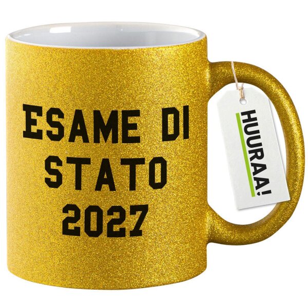 Glitzertasse Esame di Stato 2027 Abschluss Italien 330ml