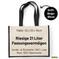Jutetasche Maturità 2027 Abschluss Italien 21 Liter Black