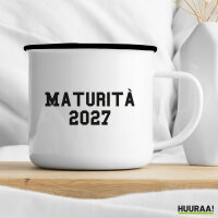 Emaille Tasse Maturità 2027 Abschluss Italien 300ml Vintage Emaille Becher
