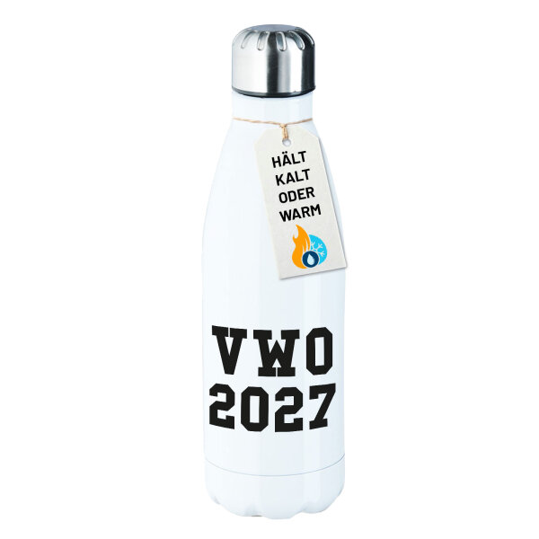Edelstahl-Trinkflasche VWO 2027 Abschluss Niederlande 500ml Wasserflasche