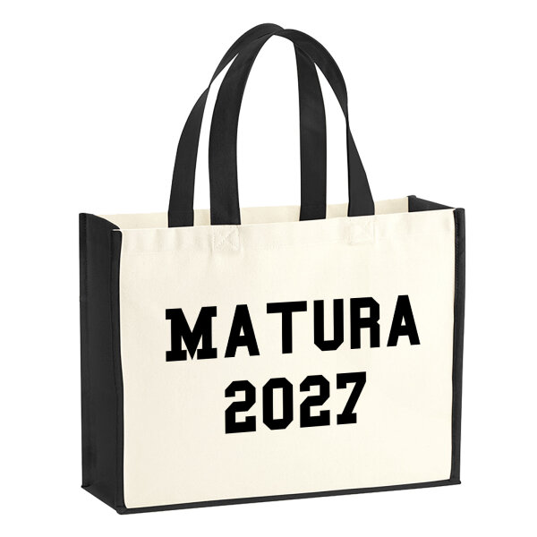 Jutetasche Matura 2027 Abschluss Österreich / Schweiz 21 Liter Black