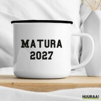 Emaille Tasse Matura 2027 Abschluss Österreich / Schweiz 300ml Vintage Emaille Becher