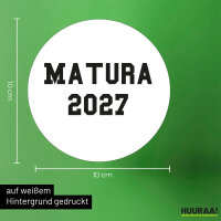 Aufkleber Matura 2027 Abschluss Österreich / Schweiz 10cm Sticker