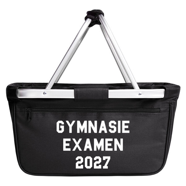 Einkaufskorb Gymnasieexamen 2027 Abschluss Schweden 20 Liter Tragekorb Black