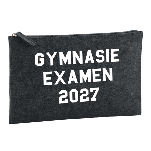 Kulturbeutel Gymnasieexamen 2027 Abschluss Schweden 1 Liter Filz Charcoal Kosmetiktasche