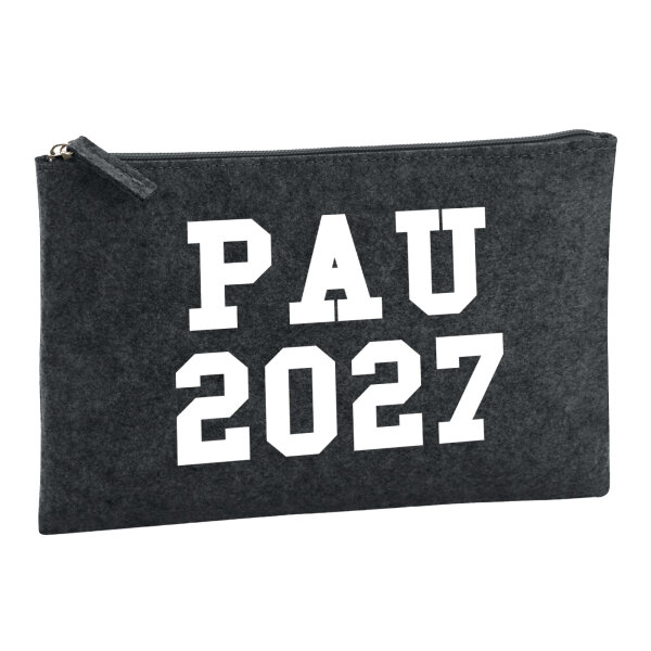 Kulturbeutel PAU 2027 Abschluss Spanien 1 Liter Filz Charcoal Kosmetiktasche