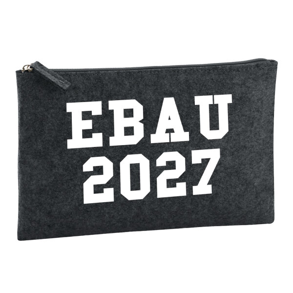 Kulturbeutel EBAU 2027 Abschluss Spanien 1 Liter Filz Charcoal Kosmetiktasche