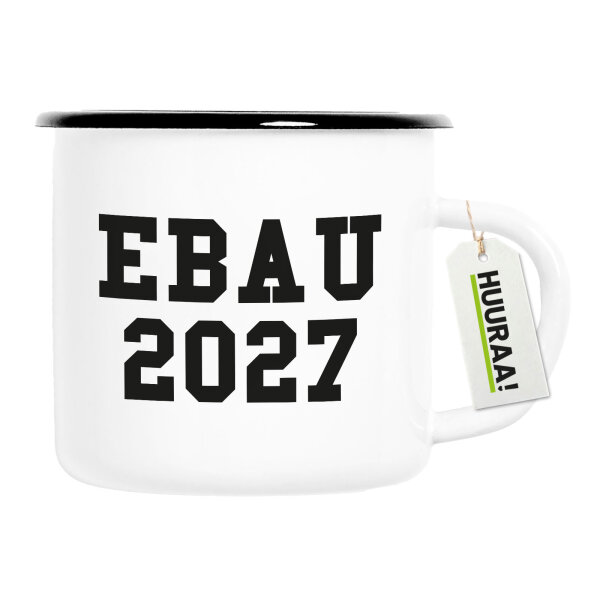 Emaille Tasse EBAU 2027 Abschluss Spanien 300ml Vintage Emaille Becher