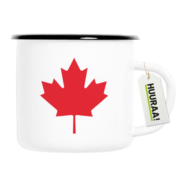 Emaille Tasse Ahornblatt Kanada 300ml Vintage Emaille Becher