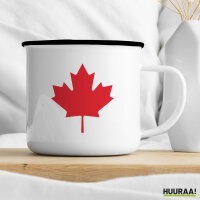 Emaille Tasse Ahornblatt Kanada 300ml Vintage Emaille Becher