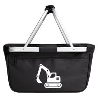 Einkaufskorb Bagger Baumaschine 20 Liter Tragekorb Black