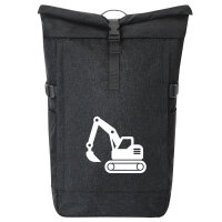 Kurierrucksack Bagger Baumaschine 30-44 Liter Black Melange