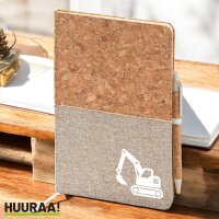 Notizbuch Bagger Baumaschine 80 Blatt inkl. Kugelschreiber