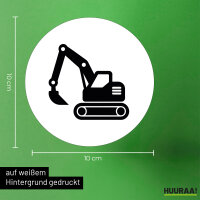 Aufkleber Bagger Baumaschine 10cm Sticker