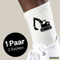 Socken Bagger Baumaschine Größe 37/46 White...