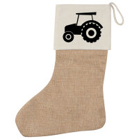 Weihnachtsstrumpf Trecker Traktor Beige