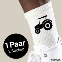 Socken Trecker Traktor Größe 37/46 White Motiv...