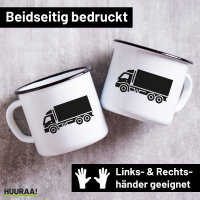 Emaille Tasse LKW Lastkraftwagen 300ml Vintage Emaille...
