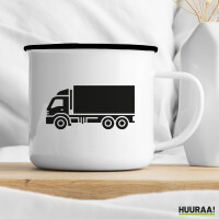 Emaille Tasse LKW Lastkraftwagen 300ml Vintage Emaille Becher