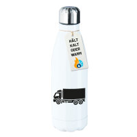 Edelstahl-Trinkflasche LKW Lastkraftwagen 500ml...