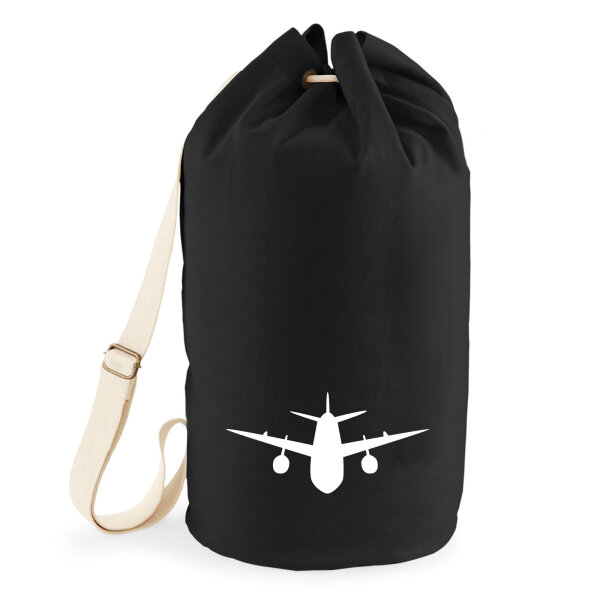 Seesack Flugzeug Flieger 20 Liter Rucksack Black
