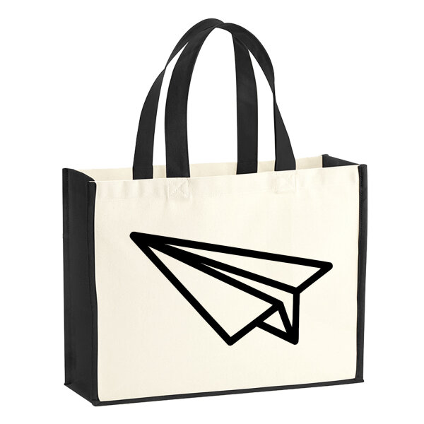 Jutetasche Papierflieger Flieger 21 Liter Black