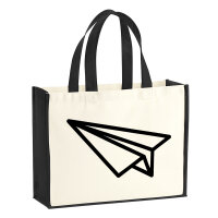 Jutetasche Papierflieger Flieger 21 Liter Black