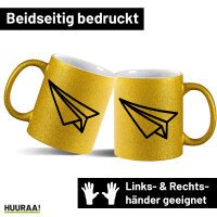 Glitzertasse Papierflieger Flieger 330ml