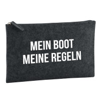 Kulturbeutel Mein Boot meine Regeln Segeln 1 Liter Filz...