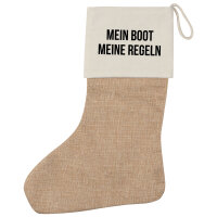 Weihnachtsstrumpf Mein Boot meine Regeln Segeln Beige