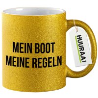 Glitzertasse Mein Boot meine Regeln Segeln 330ml