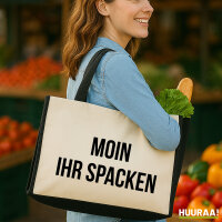 Jutetasche Moin ihr Spacken Spruch 21 Liter Black