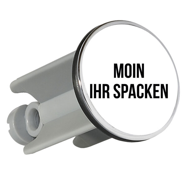 Waschbeckenstöpsel Moin ihr Spacken Spruch 4cm Abflussstopfen