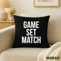 Kissen Game set match Tennis 40x40cm