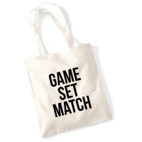 Jutebeutel Game set match Tennis 10 Liter