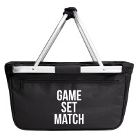 Einkaufskorb Game set match Tennis 20 Liter Tragekorb Black