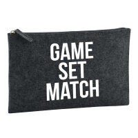 Kulturbeutel Game set match Tennis 1 Liter Filz Charcoal...