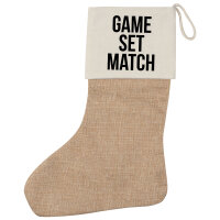 Weihnachtsstrumpf Game set match Tennis Beige