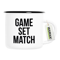 Emaille Tasse Game set match Tennis 300ml Vintage Emaille...